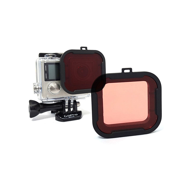 GoPro潜水滤镜Polarpro 40米红色滤镜摄像机防灰镜 hero4配件