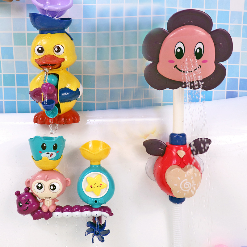 婴儿宝宝洗澡玩具男女孩向日葵花洒喷水电动儿童浴缸泡澡玩具
